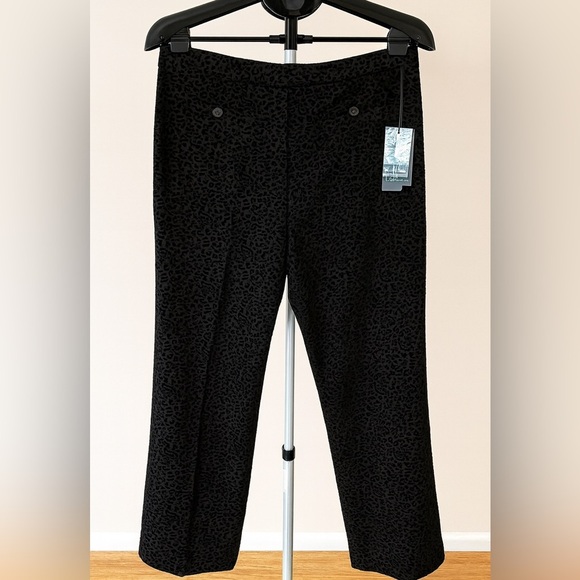 Nicole Miller Women's Velvet Leopard Corpcore Party Dress Pants Straight Leg L - Picture 2 of 7